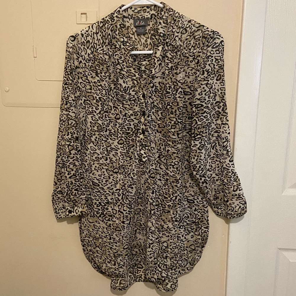 Dots Leopard Black and Cream Light Dress Shirt